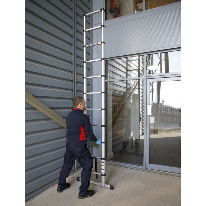 Sealey Telescopic Ladder 11-Tread Aluminium - BS EN 131 ATL11 Sealey - Dynamic Drive