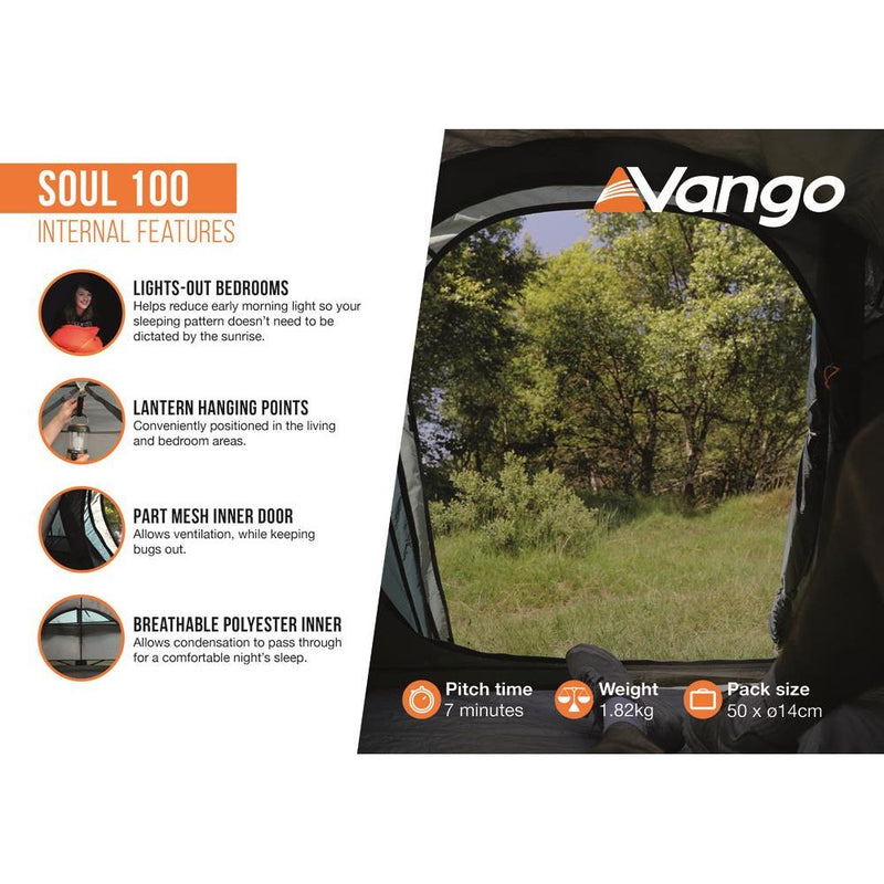 Vango Soul 100 Tent 1 Person Man Waterproof Outdoor Camping Hiking Festival Vango - Dynamic Drive