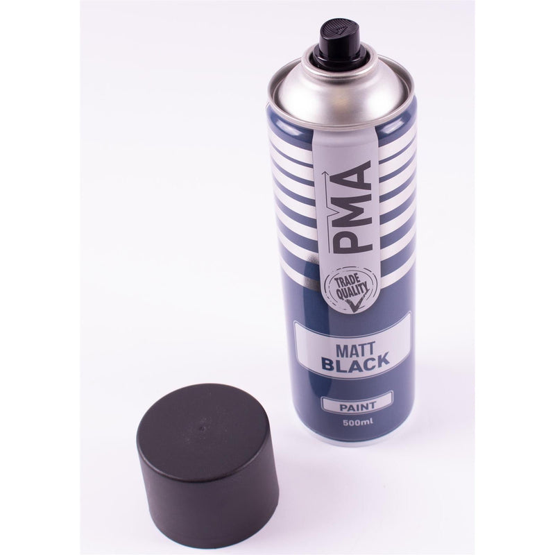 12x PMA Professional Matt Black 500ml Spray Paint High Coverage PMA - Dynamic Drive