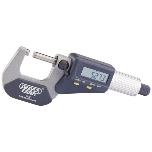 Draper Dual Reading Digital External Micrometer, 0 - 25mm/0 - 1" 46599 Draper - Dynamic Drive