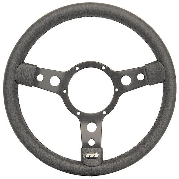 Classic 15" Traditional 3 spoke Vinyl Steering Wheel With Black Centre - Black Mountney Classic  - Dynamic Drive