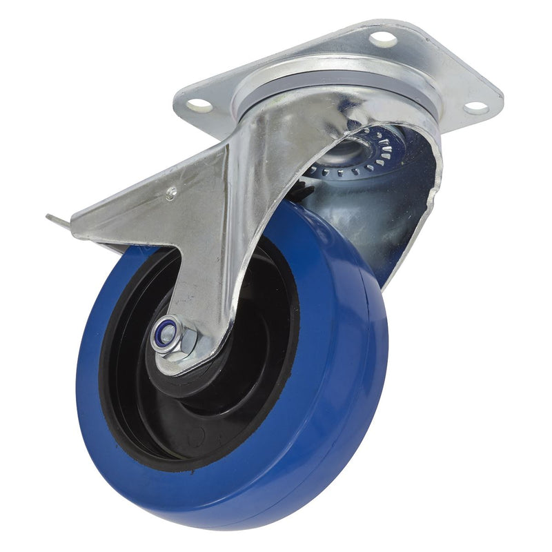 Sealey Castor Wheel Swivel Plate with Total Lock160mm SCW3160SPL Sealey - Dynamic Drive
