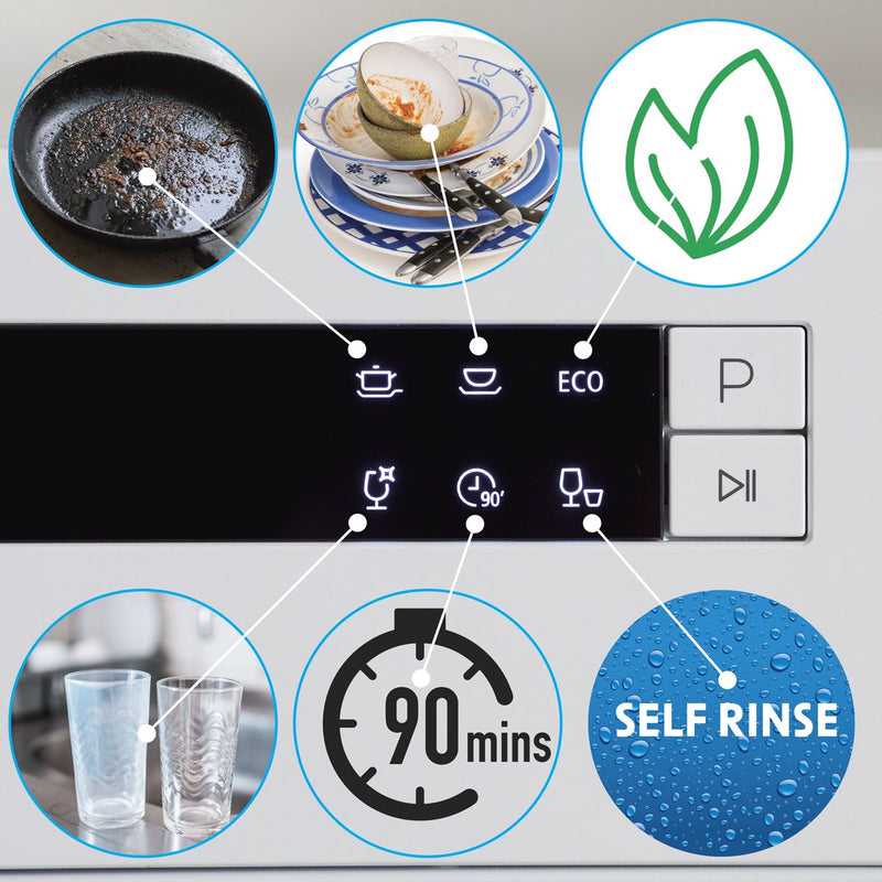 Baridi Tabletop Dishwasher 6 Place Settings 6.5L Capacity - White DH83 Baridi - Dynamic Drive