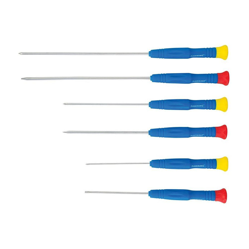 Silverline Extra-Long Precision Screwdriver Set 6pce 6pce Silverline - Dynamic Drive