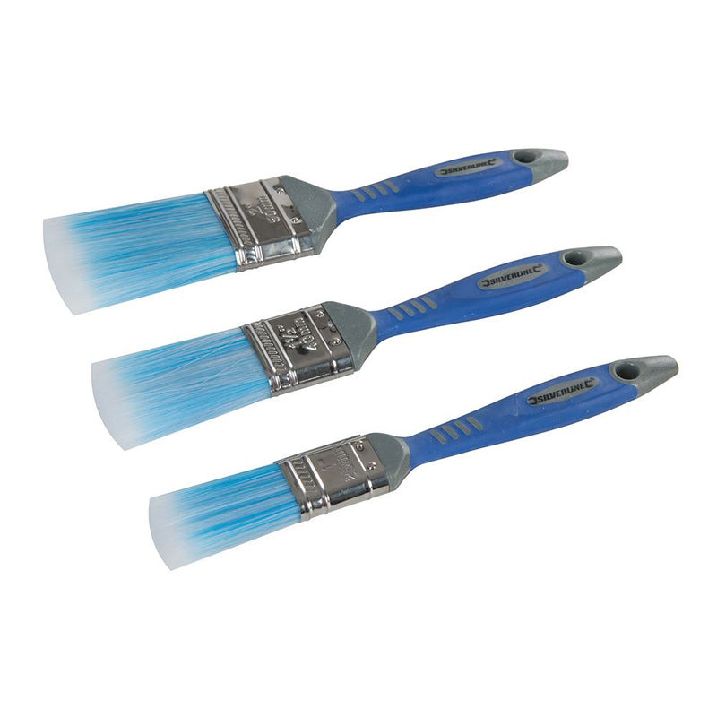 Silverline No-Loss Synthetic Paint Brush Set 3pce 3pce Silverline - Dynamic Drive