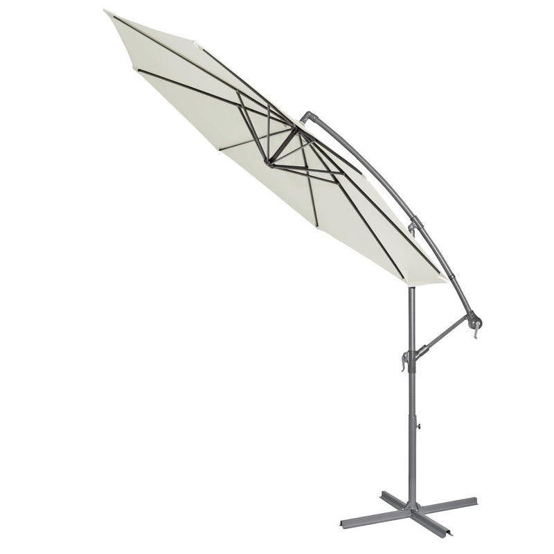 Dellonda Banana Parasol with Cover 3m - Cream DG265 Dellonda - Dynamic Drive