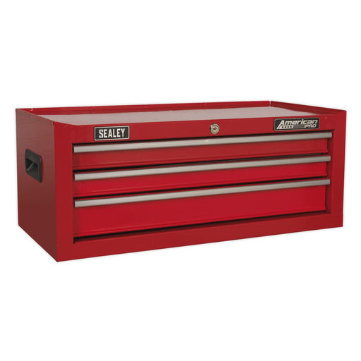 Sealey Mid-Box 3 Drawer with Ball-Bearing Slides Red AP223 Sealey - Dynamic Drive