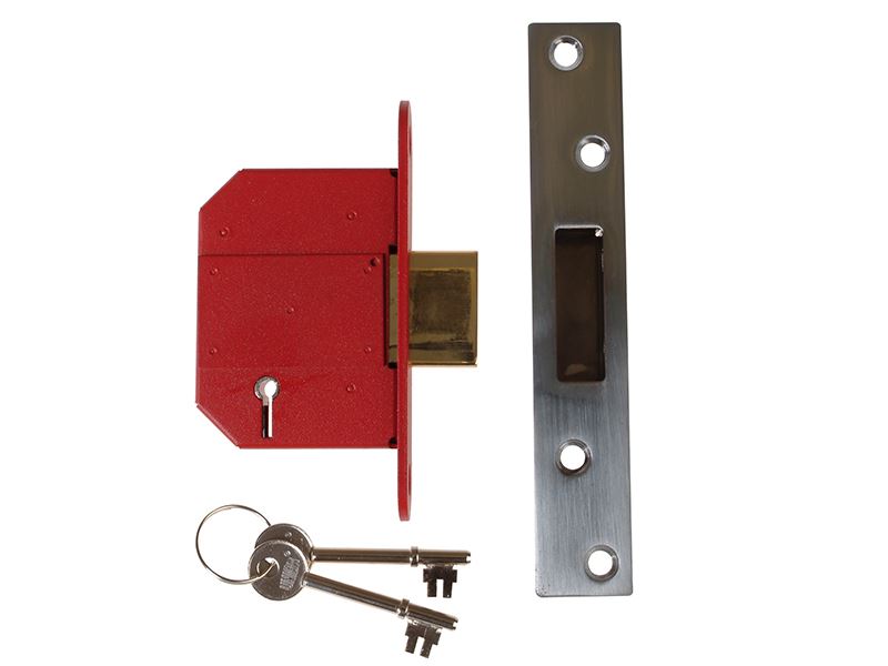 Union StrongBOLT 2100S BS 5 Lever Mortice Deadlock 81mm 3in Satin Chrome Box UNION - Dynamic Drive