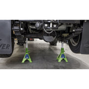 Sealey AXLe Stands (Pair) 3 Tonne Capacity per Stand Ratchet Type Hi-Vis Green Sealey - Dynamic Drive