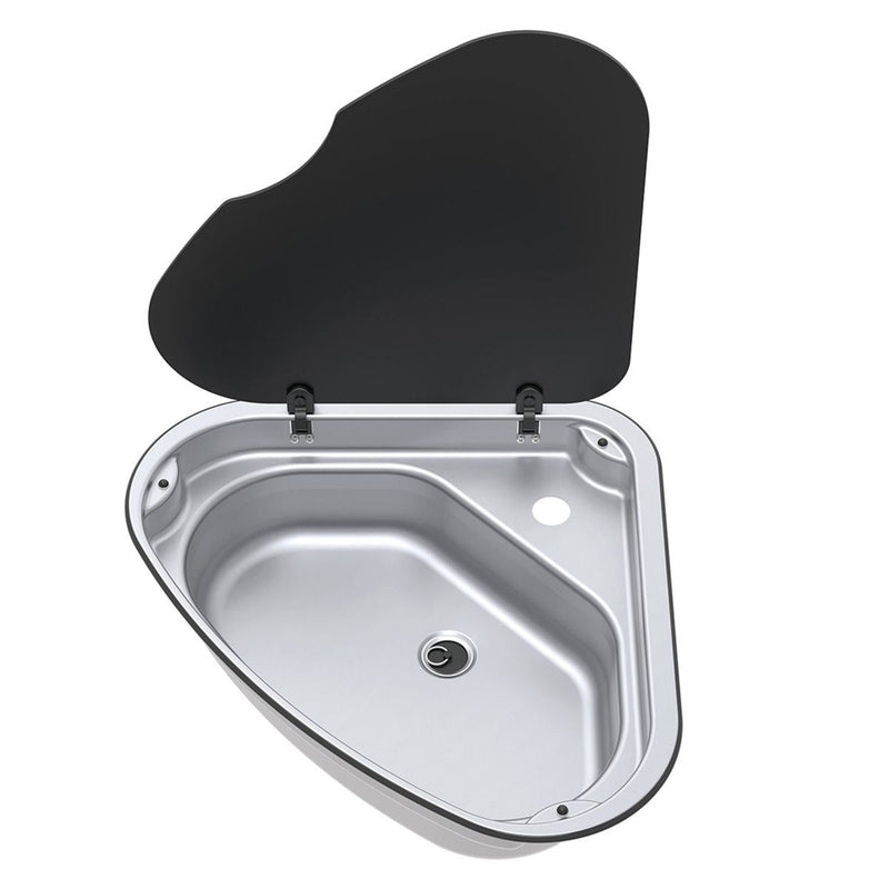Thetford Series 33 Triangular Sink with Glass Lid, Right Hand, 480mm Thetford - Dynamic Drive