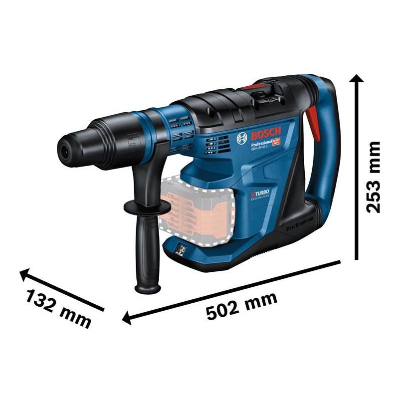 Bosch GBH 18V-40 C Pro BITURBO SDS-Max Rotary Hammer 18V 2 x 8.0Ah ProCORE18V Li-ion Bosch - Dynamic Drive