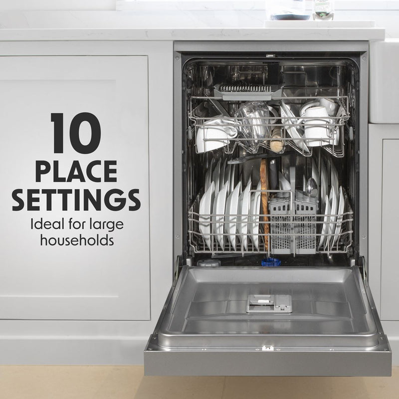 Baridi Slimline Freestanding Dishwasher 45cm Wide 10 Place Settings - Silver Baridi - Dynamic Drive
