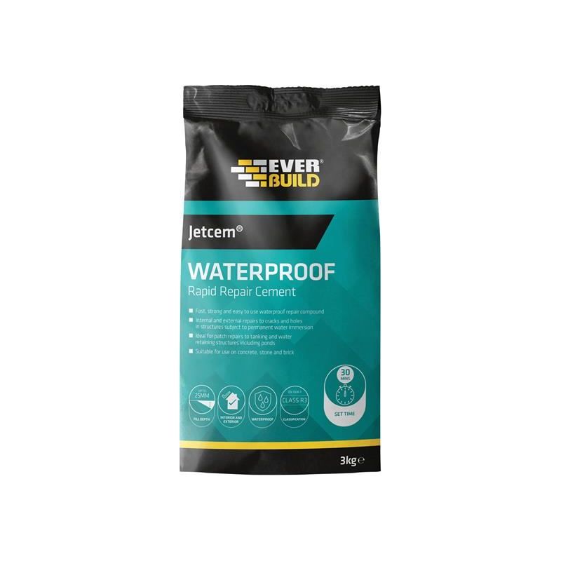 Everbuild Sika Jetcem Waterproofing Rapid Set Cement (Single 3kg Pack) Everbuild Sika - Dynamic Drive