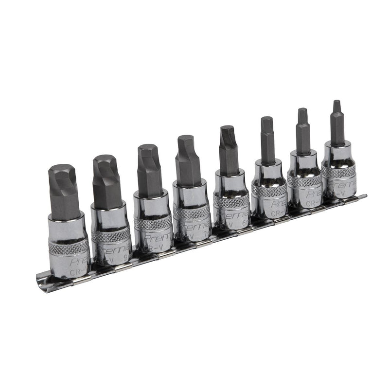 Sealey Hex Socket Bit Set Lock-Onï 8pc 3/8"Sq Drive Metric AK65601 Sealey - Dynamic Drive