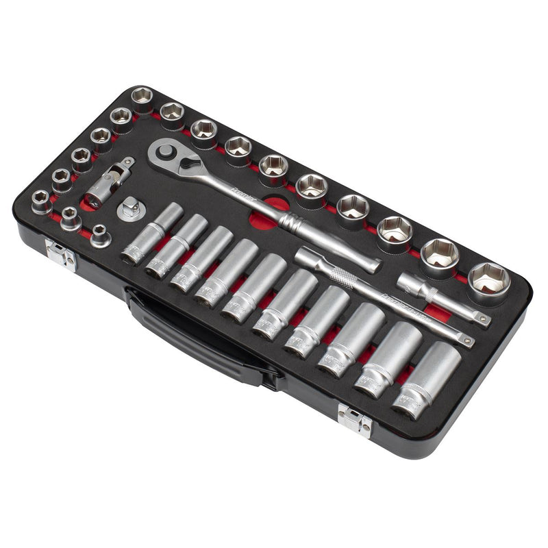 Sealey Premier Platinum Premier Platinum Socket Set 3/8"Sq Drive 32pc AK7922 Sealey Premier Platinum - Dynamic Drive