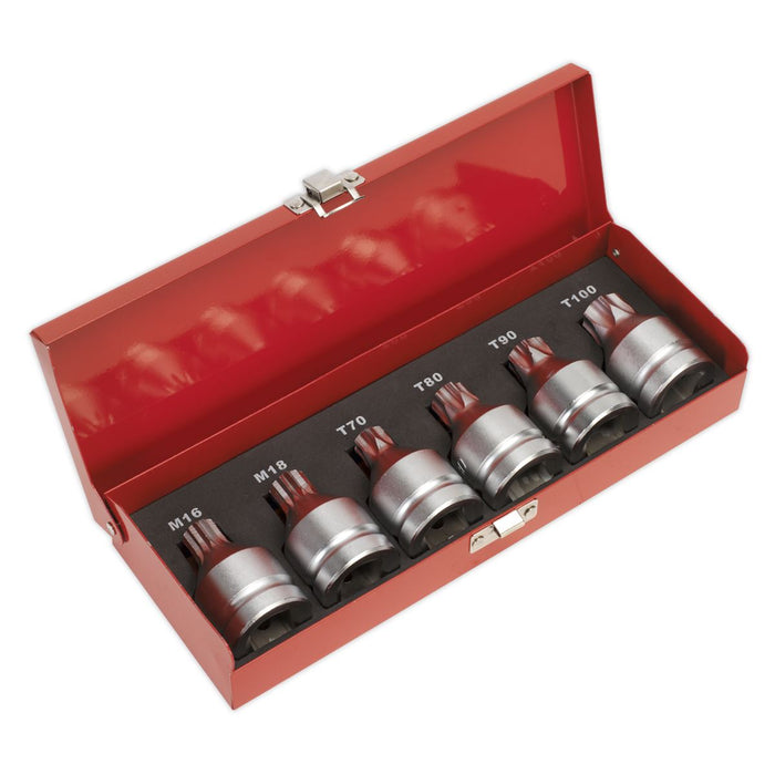 Sealey Security TRX-Star* & Security Spline Socket Bit Set 6pc 3/4"Sq Drive Sealey - Dynamic Drive