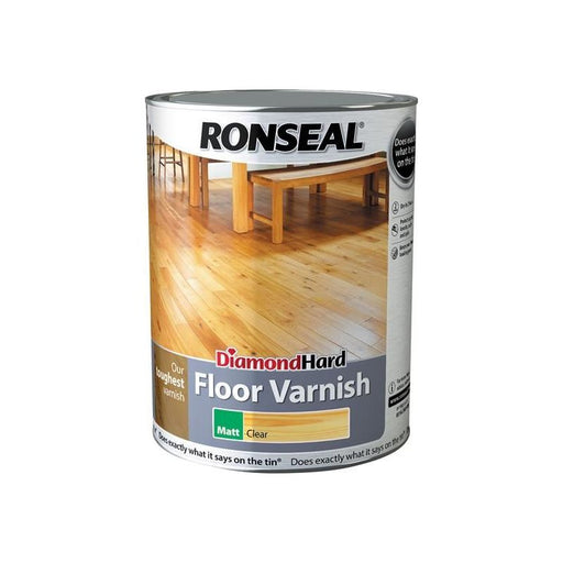 Ronseal Diamond Hard Floor Varnish Matt 5 litre Ronseal - Dynamic Drive