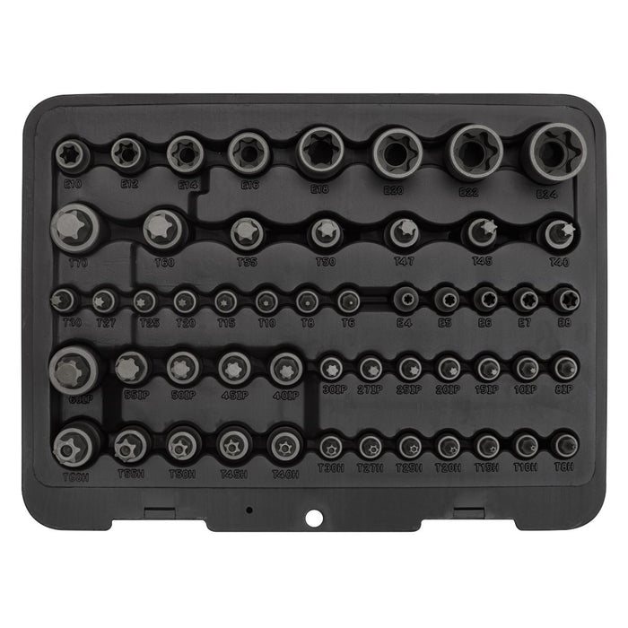 Sealey Premier Torx Master Socket Bit Set Trx-Star S2 Steel 1/4" 3/8" 1/2" Drive Sealey  - Dynamic Drive