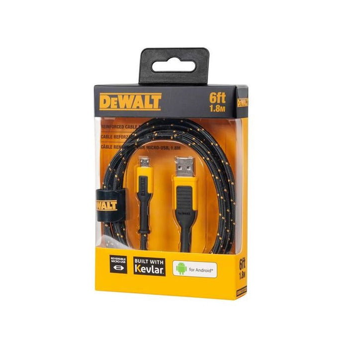 Dewalt Telecoms USB A to USB-Micro Reinforced Charging Cable 1.8m (6ft) DEWALT Telecoms - Dynamic Drive