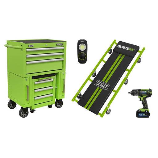 Sealey Rollcab & Utility Seat Kit with Creeper 4pc AP556CSHVKIT Sealey - Dynamic Drive
