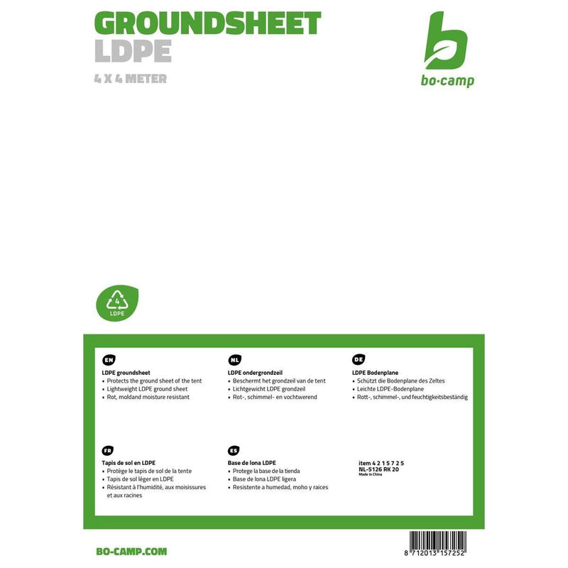 Bo-Camp Groundsheet Tarpaulin Transparent 4x4 Metres Bo-Camp - Dynamic Drive