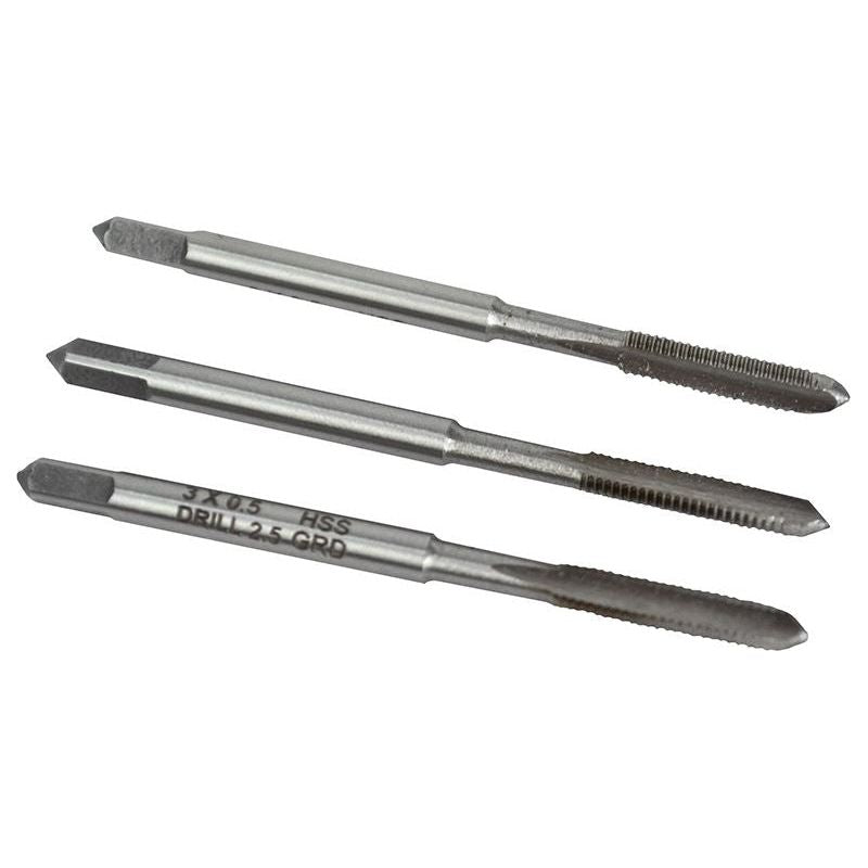 Faithfull HSS Straight Flute Tap Set M3 x 0.5, 3 Piece Faithfull - Dynamic Drive