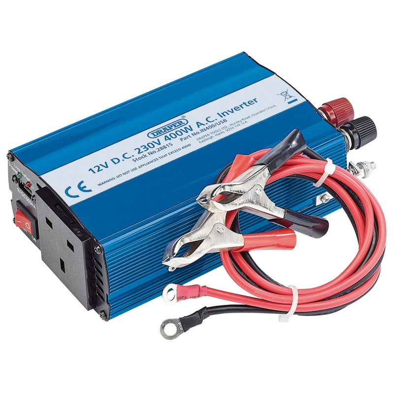 Draper 12V DC-AC Inverter, 400W 28815 Draper - Dynamic Drive