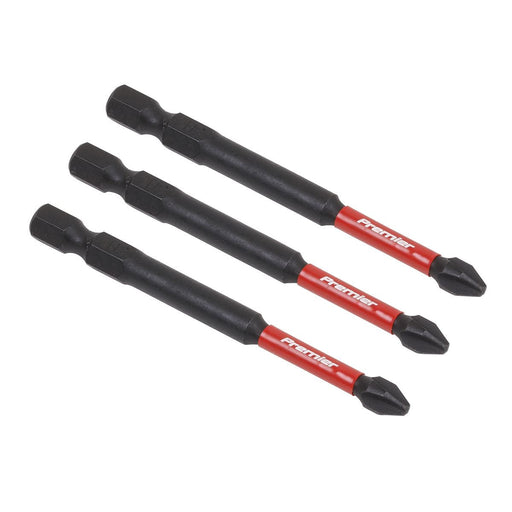 Sealey Phillips #2 Impact Power Tool Bits 75mm 3pc AK8255 Sealey - Dynamic Drive