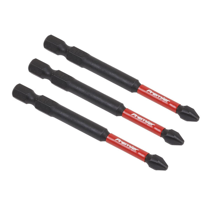 Sealey Phillips #2 Impact Power Tool Bits 75mm 3pc AK8255 Sealey - Dynamic Drive