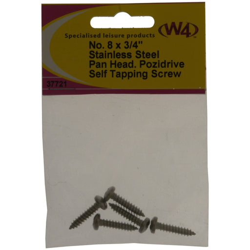 MDS1203 W4 No 8 x 3/4 Self Tapping Stainless Steel Pan head 10 pack 37721 W4 - Dynamic Drive