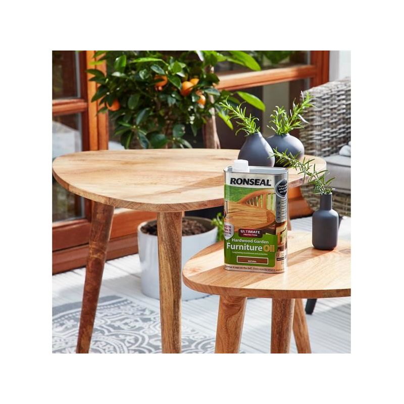 Ronseal Ultimate Protection Hardwood Garden Furniture Oil Natural Clear 500ml Ronseal - Dynamic Drive