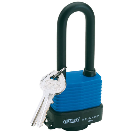 Draper Laminated Steel Padlock with Extra Long Shackle, 45mm 64177 Draper - Dynamic Drive
