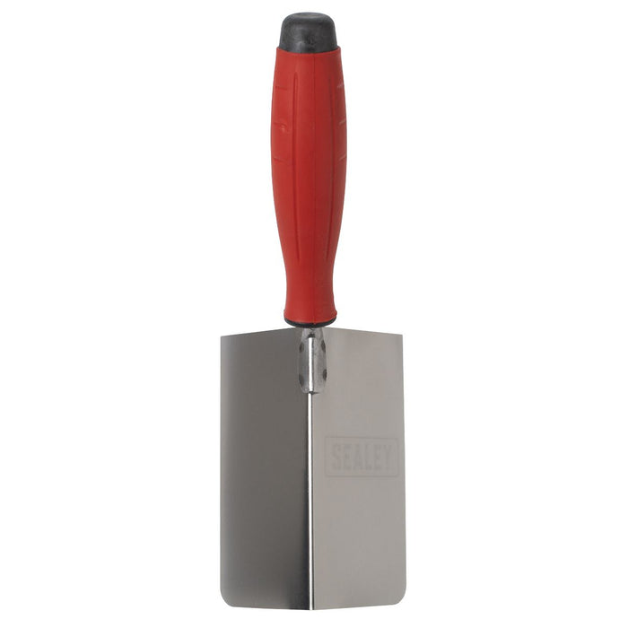 Sealey Stainless Steel External Corner Trowel with Rubber Handle 120 x 60mm Sealey - Dynamic Drive
