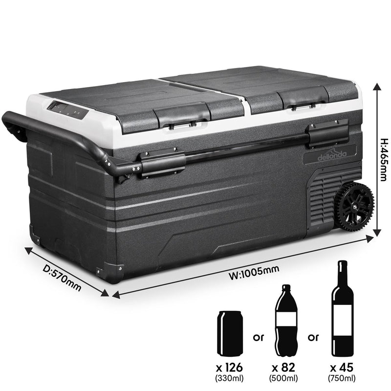 Dellonda Portable Fridge Freezer/Cool Box with LED Display 95L DL128 Dellonda - Dynamic Drive