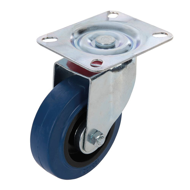 Fixman Swivel Elastic Rubber Castor 100mm 140kg Blue Fixman - Dynamic Drive