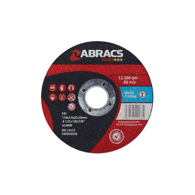 Connect Abracs Flat Cutting Discs 115mm x 3.0mm 10pc 32056 Tool Connection - Dynamic Drive