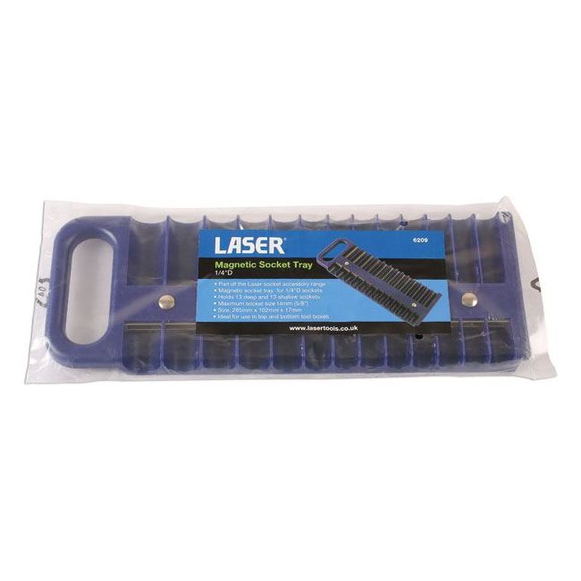 Laser Magnetic Socket Tray - 1/4"D 6209 Laser - Dynamic Drive