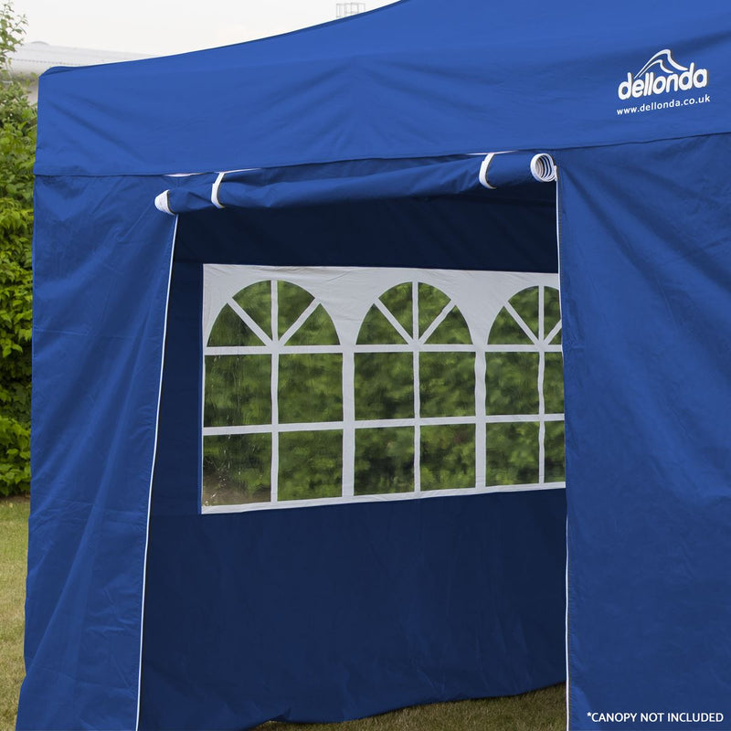 Dellonda Side Walls/Doors/Windows for Gazebo/Marquee Fits 2 x 2m Models - Blue Dellonda - Dynamic Drive