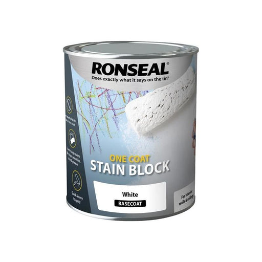 Ronseal One Coat Stain Block White 750ml Ronseal - Dynamic Drive