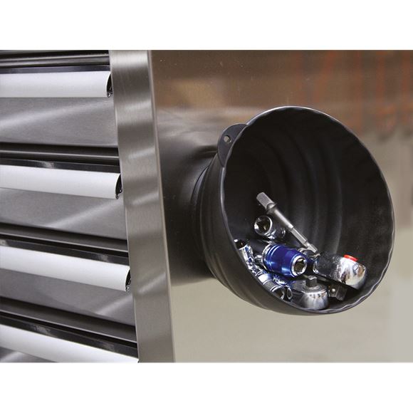 Sealey Magnetic Parts Tray Bowl Dish 150mm Non Marking Small Parts Storage Black Sealey  - Dynamic Drive