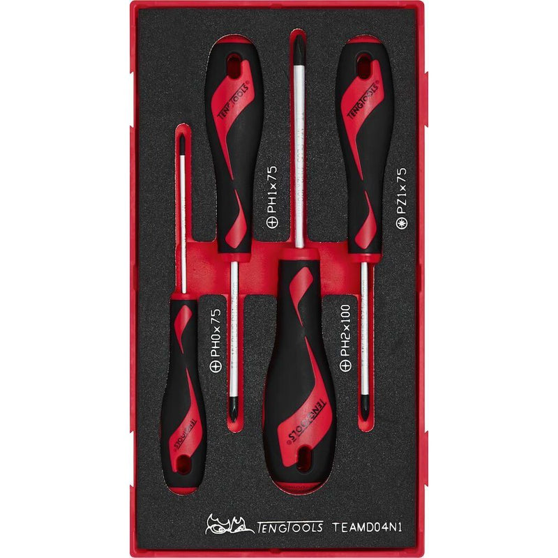 Teng Tools Screwdriver Set PH/PZ FOAM1 4 Pieces Teng Tools - Dynamic Drive