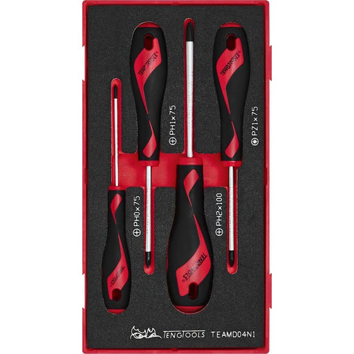 Teng Tools Screwdriver Set PH/PZ FOAM1 4 Pieces Teng Tools - Dynamic Drive