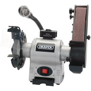 Draper Bench Grinder with Sanding Belt and Worklight, 150mm, 370W 05096 Draper - Dynamic Drive
