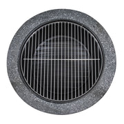 Dellonda Round MgO Fire Pit with BBQ Grill Ø60cm Safety Mesh Screen - Dark Grey Dellonda - Dynamic Drive