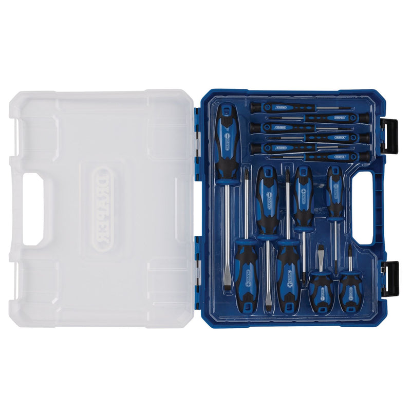 Draper Screwdriver Set with Case, Blue (14 Piece) 03984 Draper - Dynamic Drive