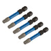 Draper Expert TX-STAR Impact Screwdriver Bits, T30 x 50mm, 1/4" Hex (Pack of 5) Draper - Dynamic Drive