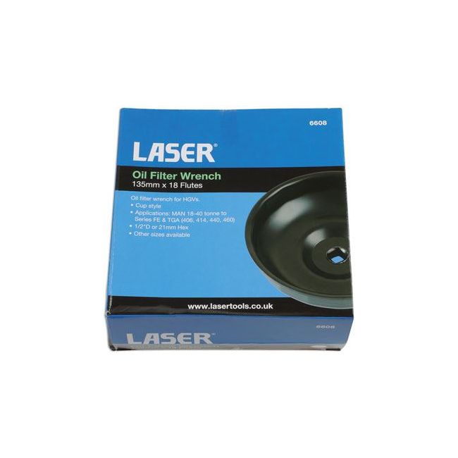 Laser Oil Filter Wrench 135mm x 18 Flutes 6608 Laser - Dynamic Drive