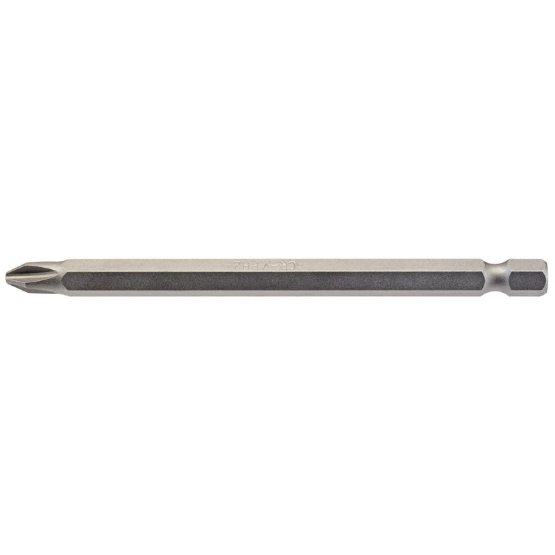 Draper Cross Slot Insert Bit, 1/4" Hex, 100mm Long, No.2 (Pack of 1) 64365 Draper - Dynamic Drive