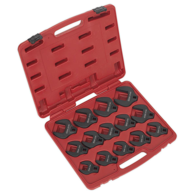 Sealey Crow's Foot Spanner Set 14pc 1/2"Sq Drive Metric AK59831 Sealey - Dynamic Drive