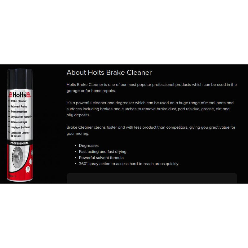 2x Holts Professional Brake & Clutch Cleaner Spray Grime Degreaser Remover 600ml Holts - Dynamic Drive